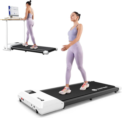 Walking Pad 2 in 1 under Desk Treadmill, 2.5HP Low Noise Walking Pad Running Jogging Machine with Remote Control for Home Office