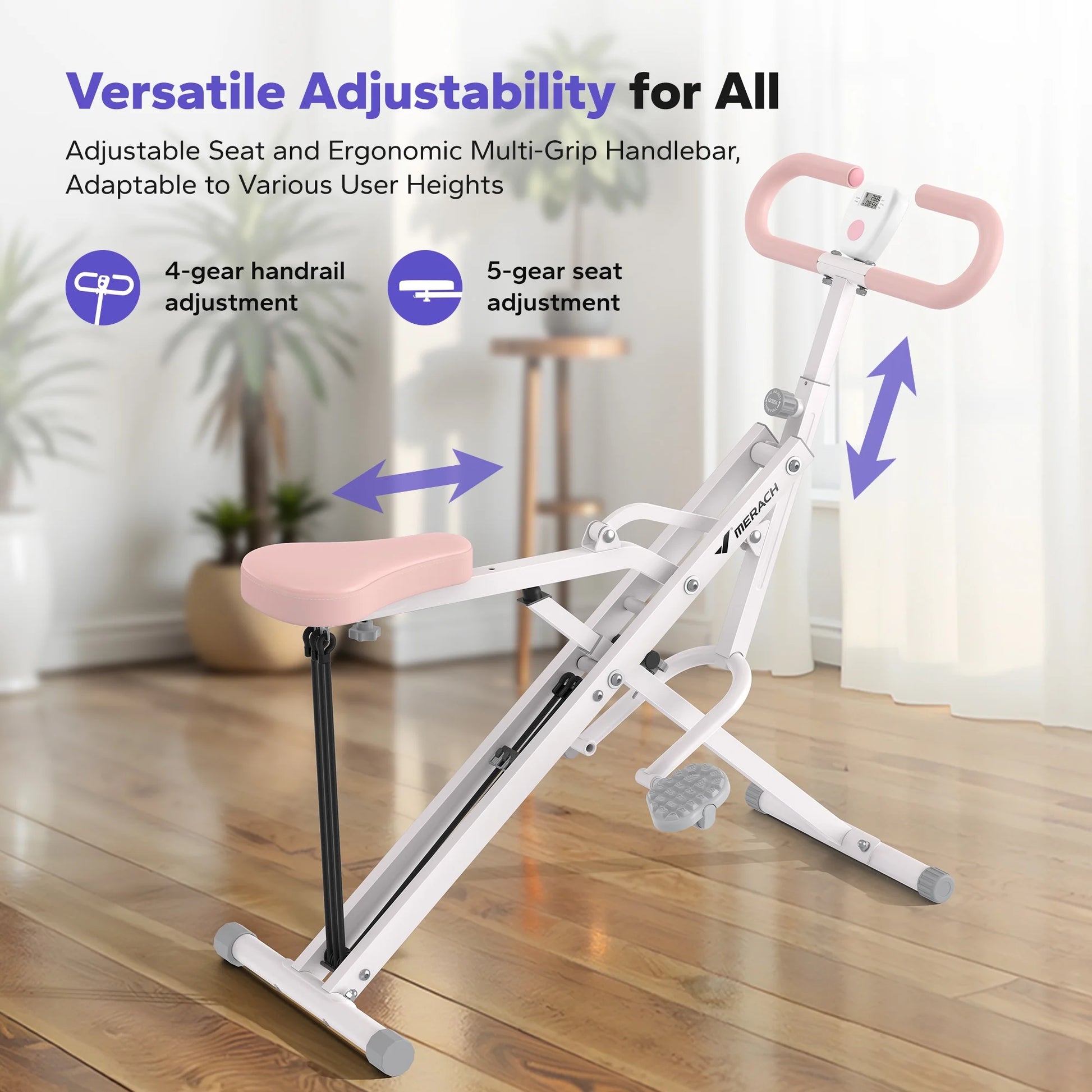 Squat Assist Trainer Foldable Squat Rider Machine for Glutes and Quads with 3 Tension Bands