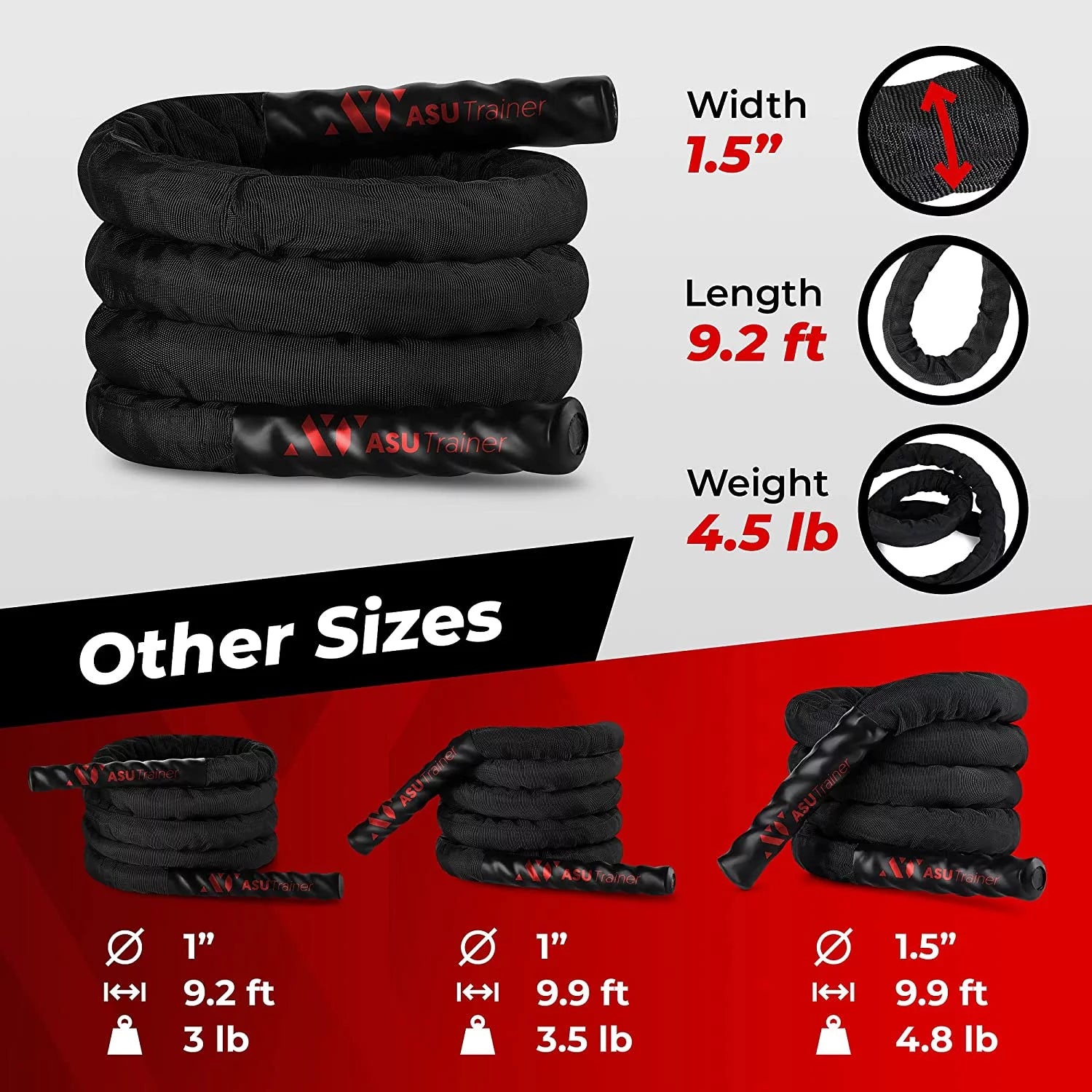 Exercise Jump Rope Weighted Jump Ropes for Fitness with Nylon Sleeve and Bag 3.5Lb